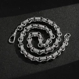 10mm Silver Filled Gypsy Belcher Chain with Albert Clasp 22 Inch