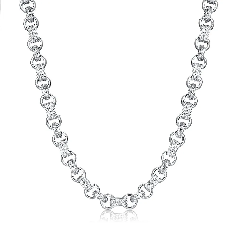 10mm Silver Filled Gypsy Belcher Chain with Albert Clasp 22 Inch