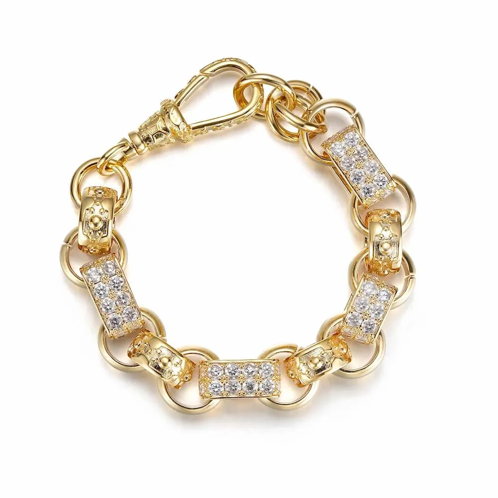 13mm Gold Filled Gypsy Belcher Bracelet Albert Clasp 6/7 Inch