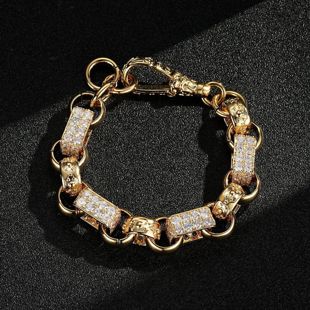 13mm Gold Filled Gypsy Belcher Bracelet Albert Clasp 6/7 Inch