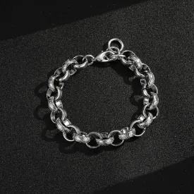 15mm Silver Filled Alternate Ornate Belcher Bracelet 8/9.3 Inch