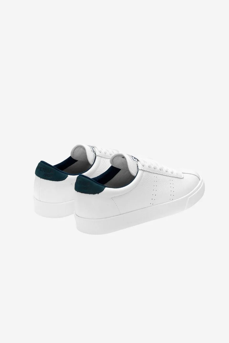 2843 Club S Comfort White with Navy Trim Leather Sneaker