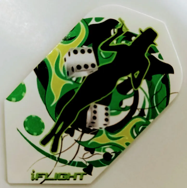 30-3355 V-100 Dart Flights Slim Dice White / Green