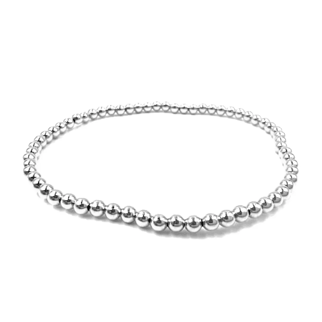 3mm Sterling Silver Karma waterproof bracelet 7"