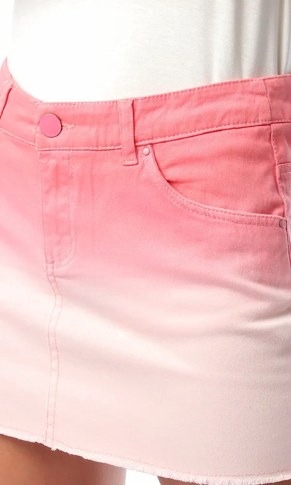 54322 Summer Coral Shades Short Jeans Skirt