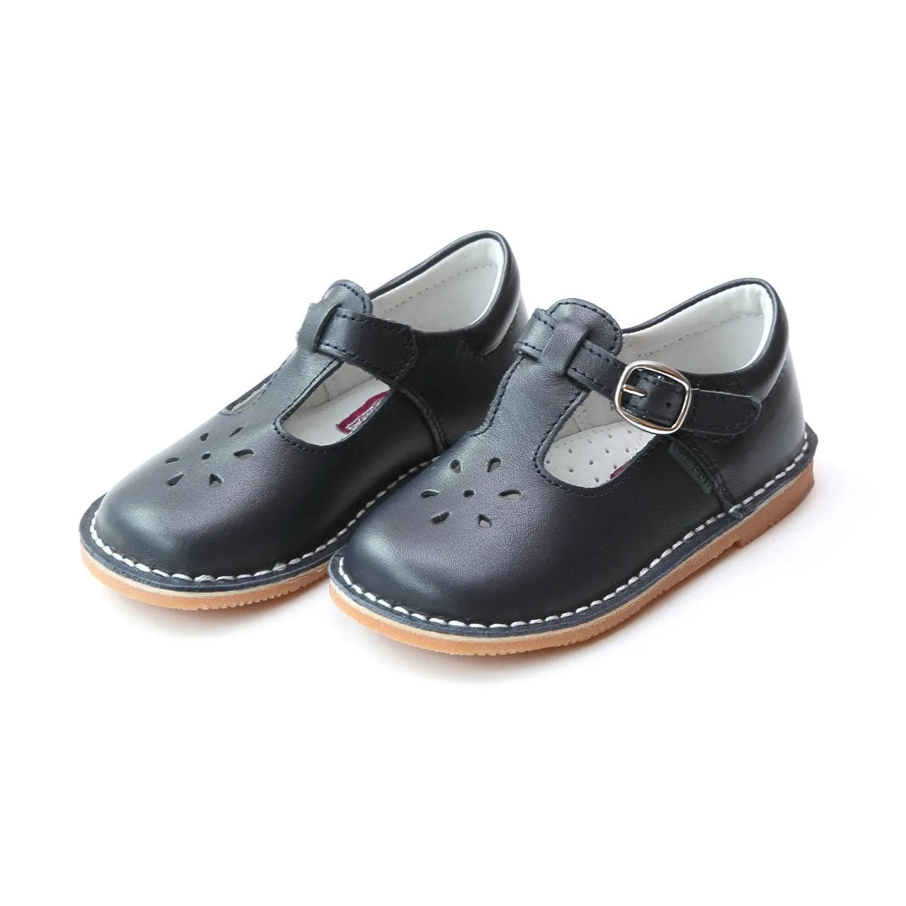 751 Navy t-strap w/ flower velcro shoe