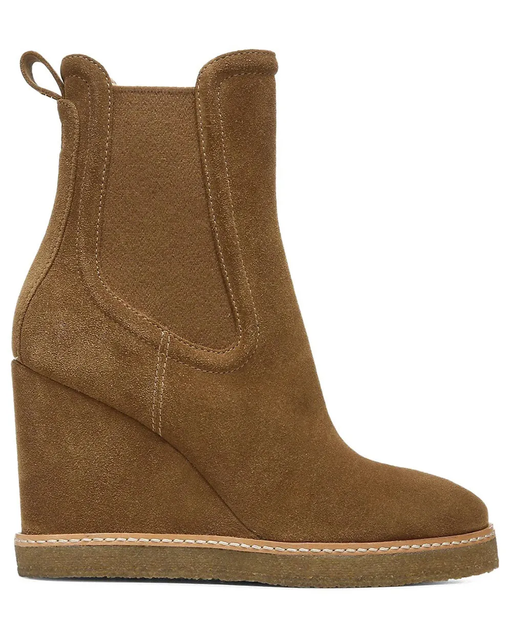 Aari Suede Wedge Bootie in Hazelnut