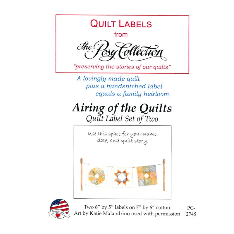 Airing of the Quilts Quilt Labels