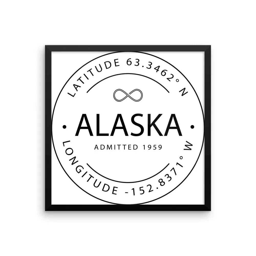 Alaska - Framed Print - Latitude & Longitude