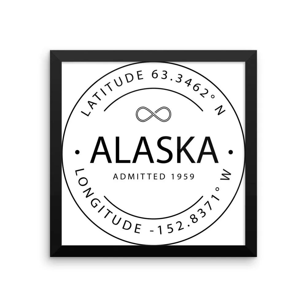 Alaska - Framed Print - Latitude & Longitude