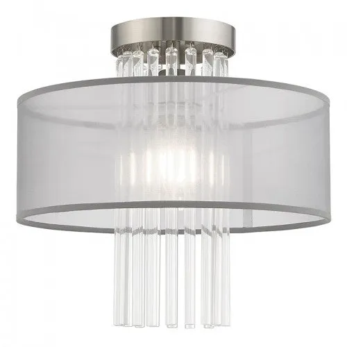 ALEXIS 1 LIGHT CEILING MOUNT, BRUSHED NICKEL