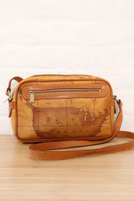 Alviero Martini Map Print Leather Purse