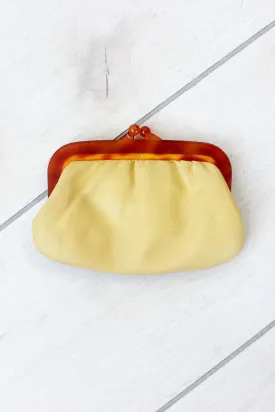 Amber Frame Vanilla Leather Pouch