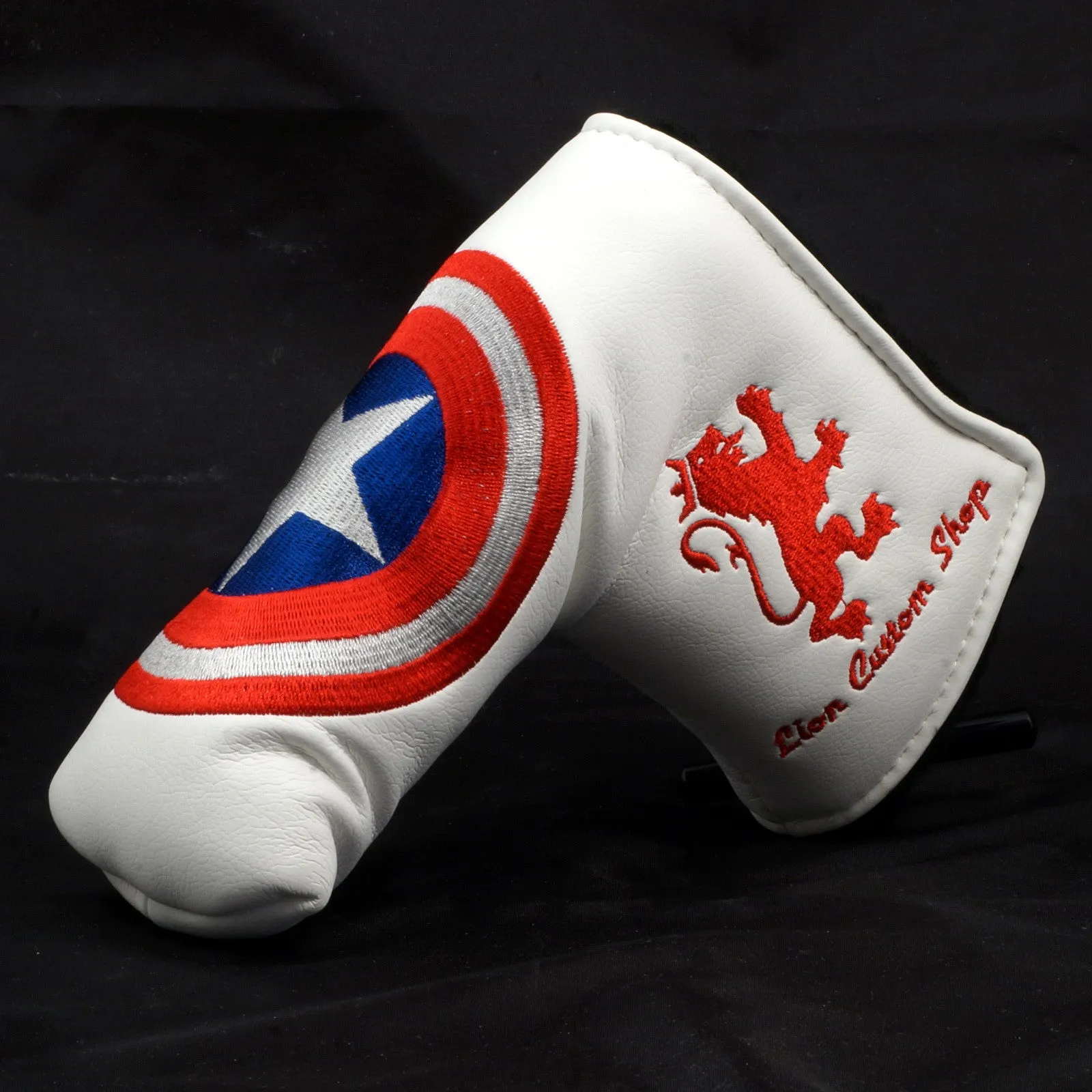 American Shield Blade Putter Head cover, White