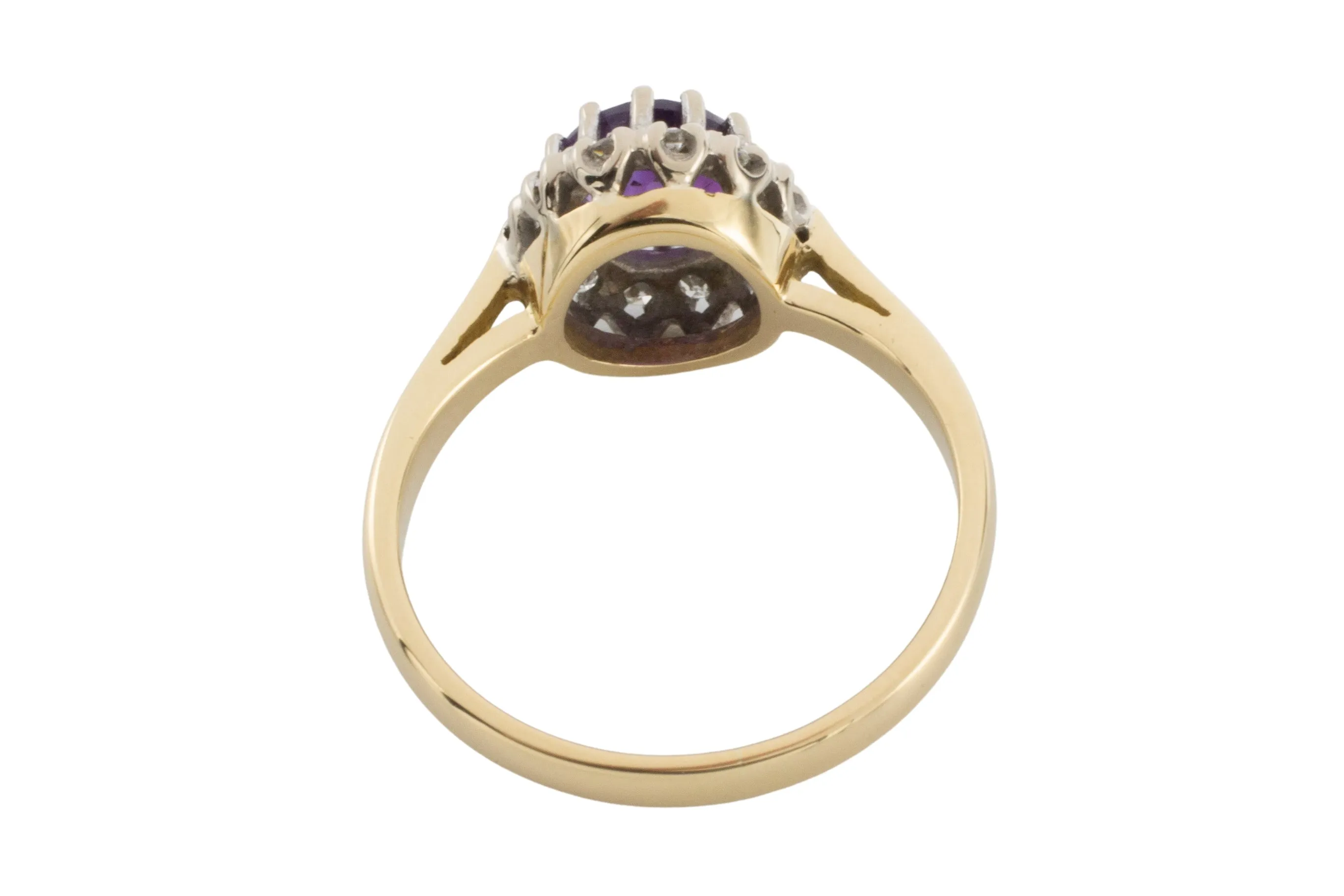 Amethyst and diamond ring in 18 carat gold