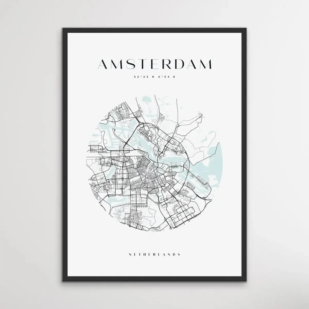 Amsterdam City Map - Heart, Square Or Round City Map