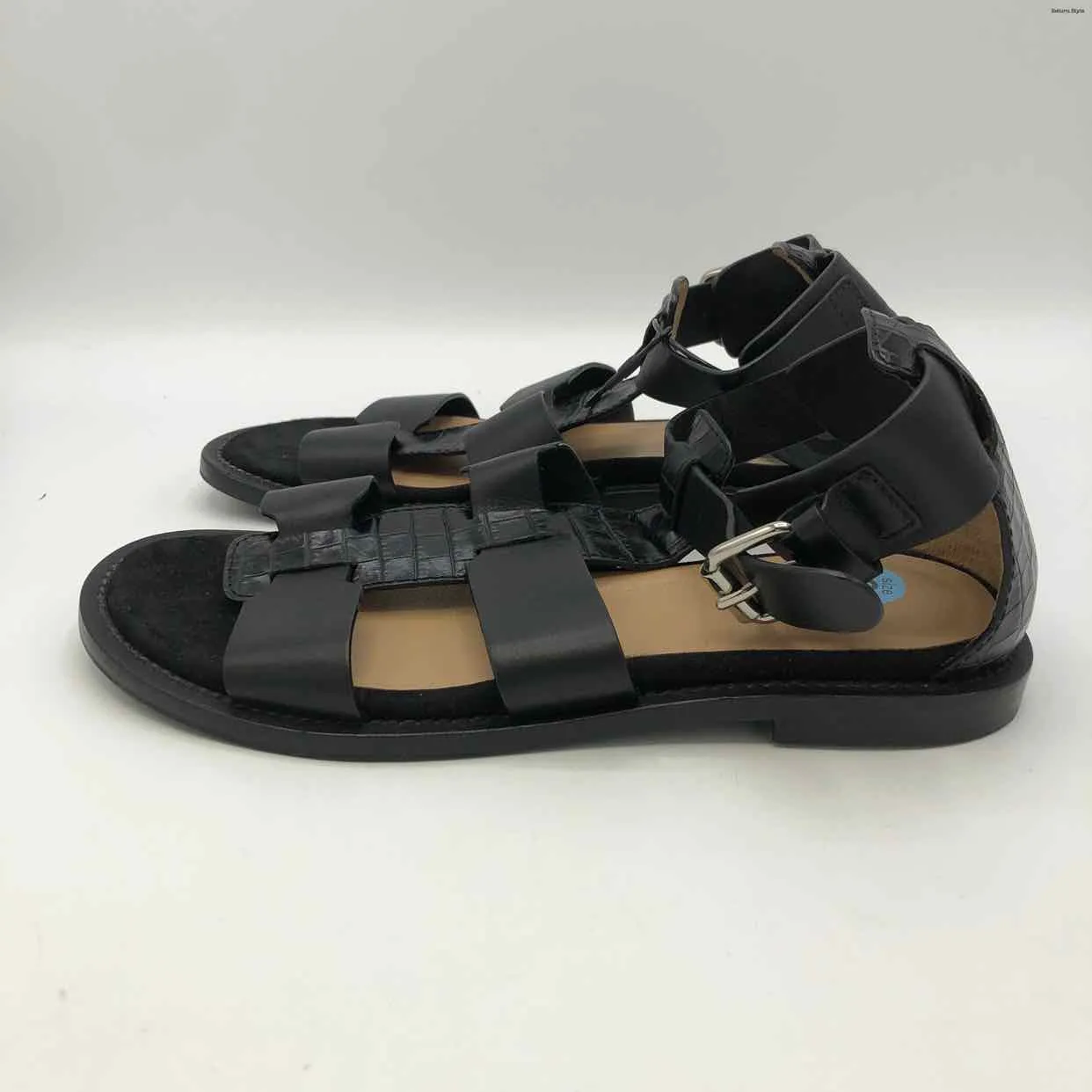 AQUATALIA Black Leather Italian Made Strappy Sandal Shoe Size 6 Shoes