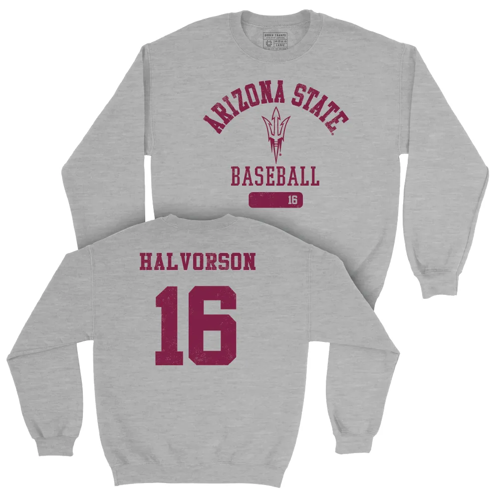 Arizona State Baseball Sport Grey Varsity Crew - Wyatt Halvorson