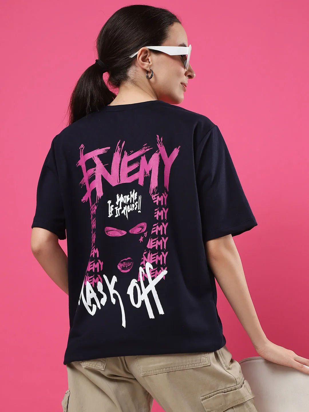 Artistic Puff Print Oversized Terry T-Shirt