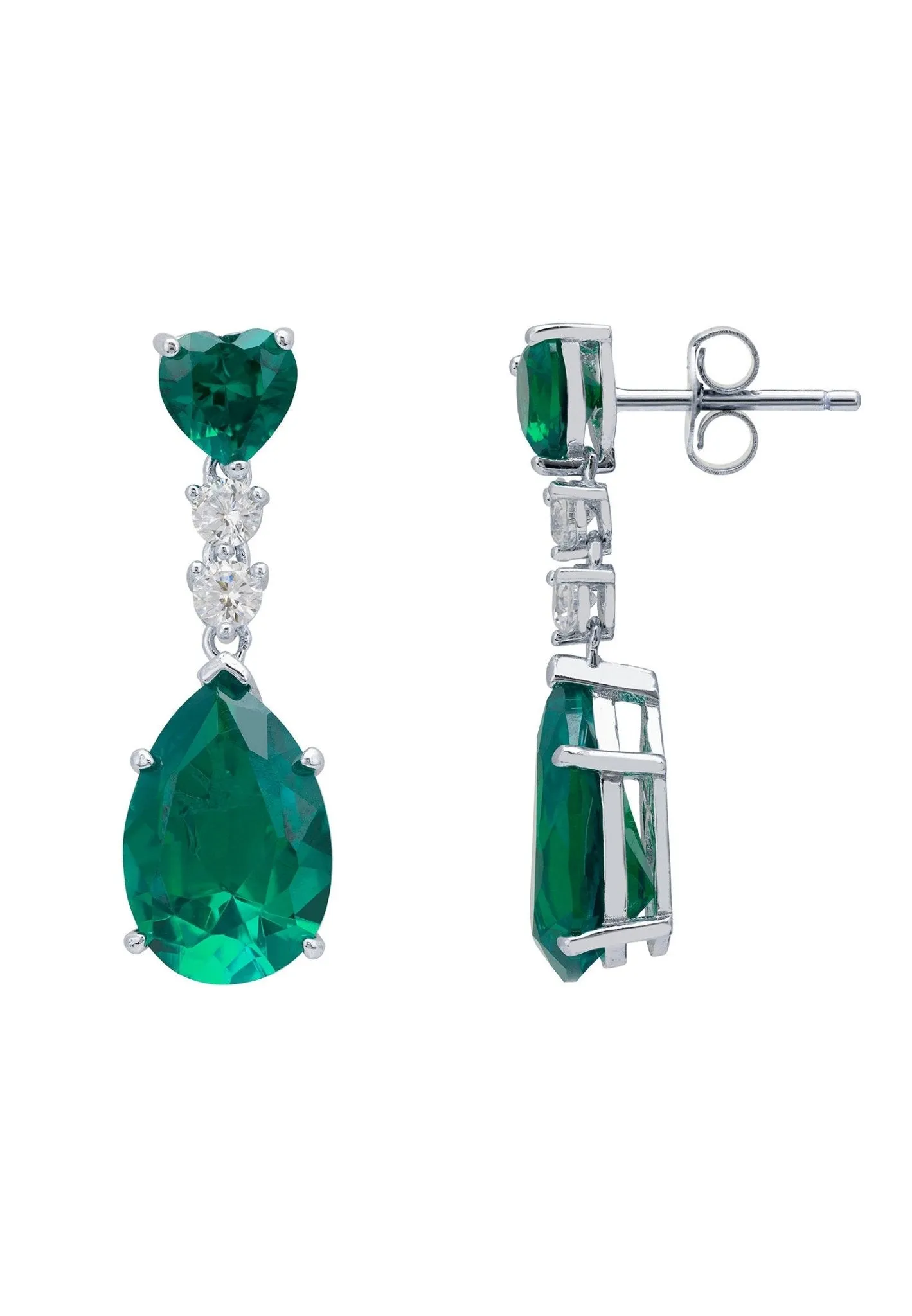 Augusta Petrol Tourmaline Teardrop Earrings Silver