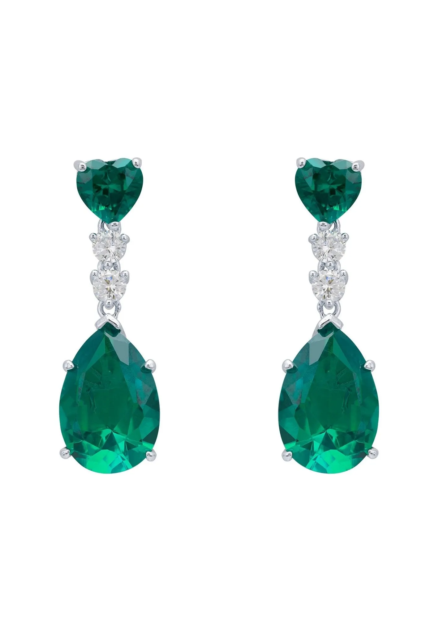 Augusta Petrol Tourmaline Teardrop Earrings Silver