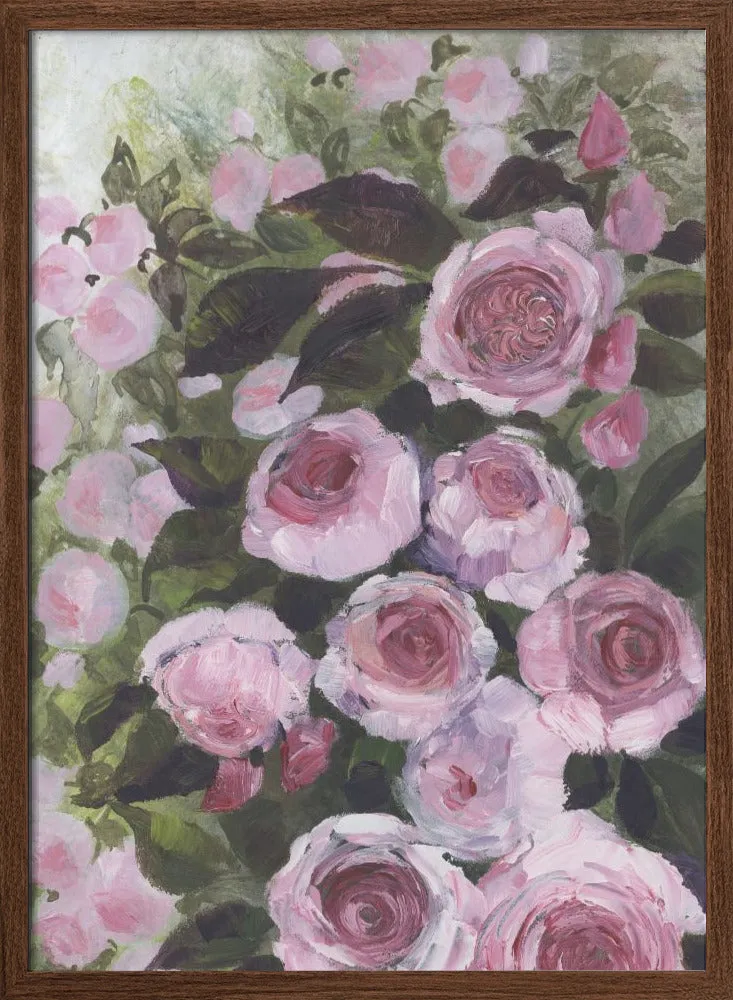 Aurorie painterly roses - Stretched Canvas, Poster or Fine Art Print