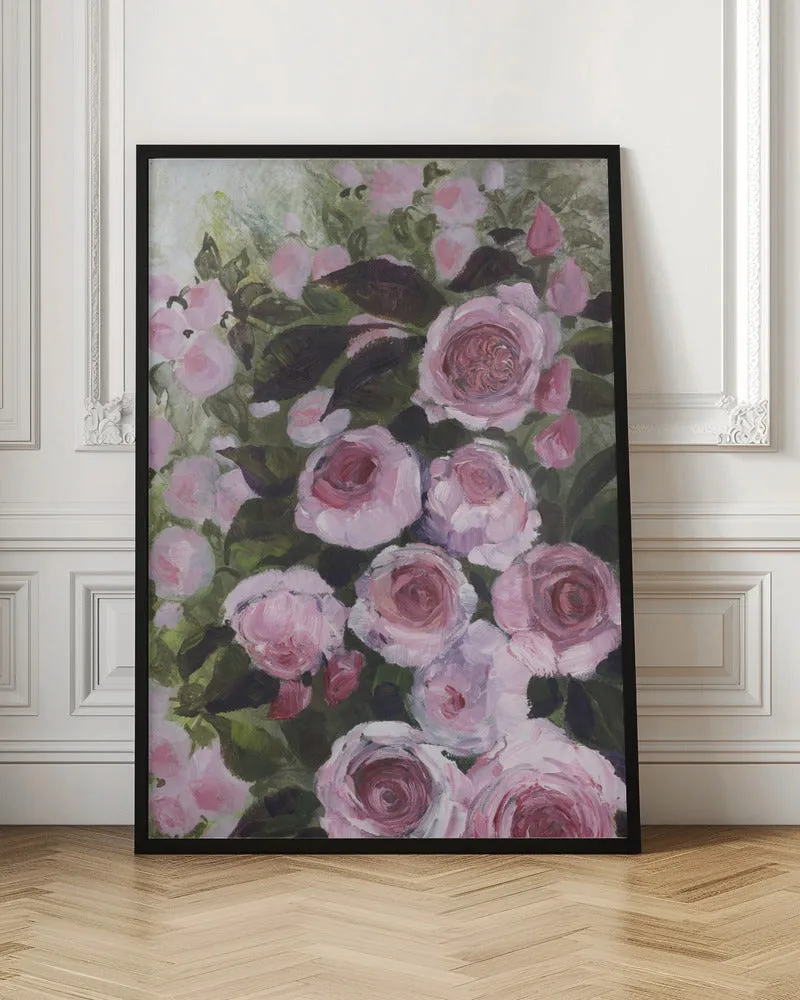 Aurorie painterly roses - Stretched Canvas, Poster or Fine Art Print