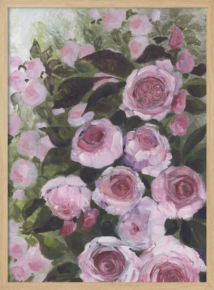 Aurorie painterly roses - Stretched Canvas, Poster or Fine Art Print