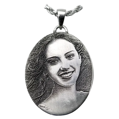 B&B 3D Photo Oval Pendant