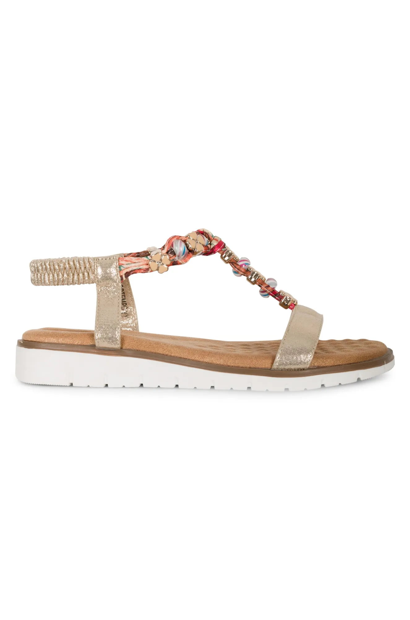 Bead detail T bar Sandal | GOLD | TEMPO AB