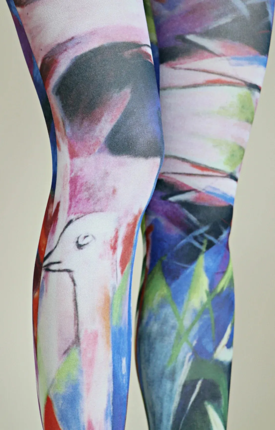 Birds By Franz Marc Printed Art Tights