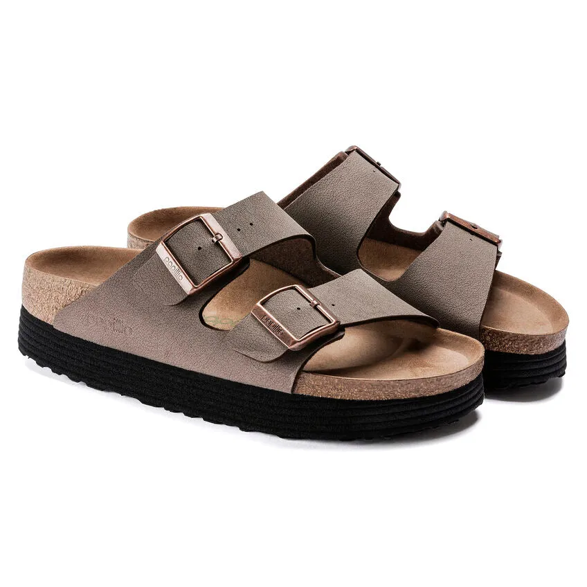 Birkenstock Arizona Platform Vegan Mocca Birkibuc Women's Narrow