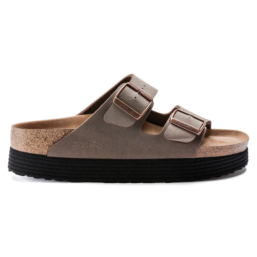 Birkenstock Arizona Platform Vegan Mocca Birkibuc Women's Narrow