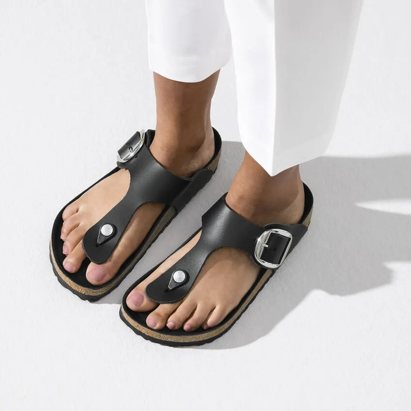 BIRKENSTOCK GIZEH BIG BUCKLE BLACK OILED LEATHER