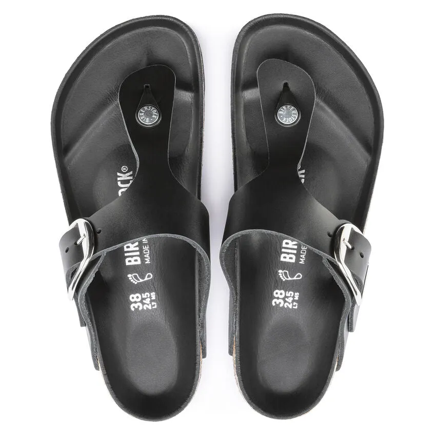 BIRKENSTOCK GIZEH BIG BUCKLE BLACK OILED LEATHER