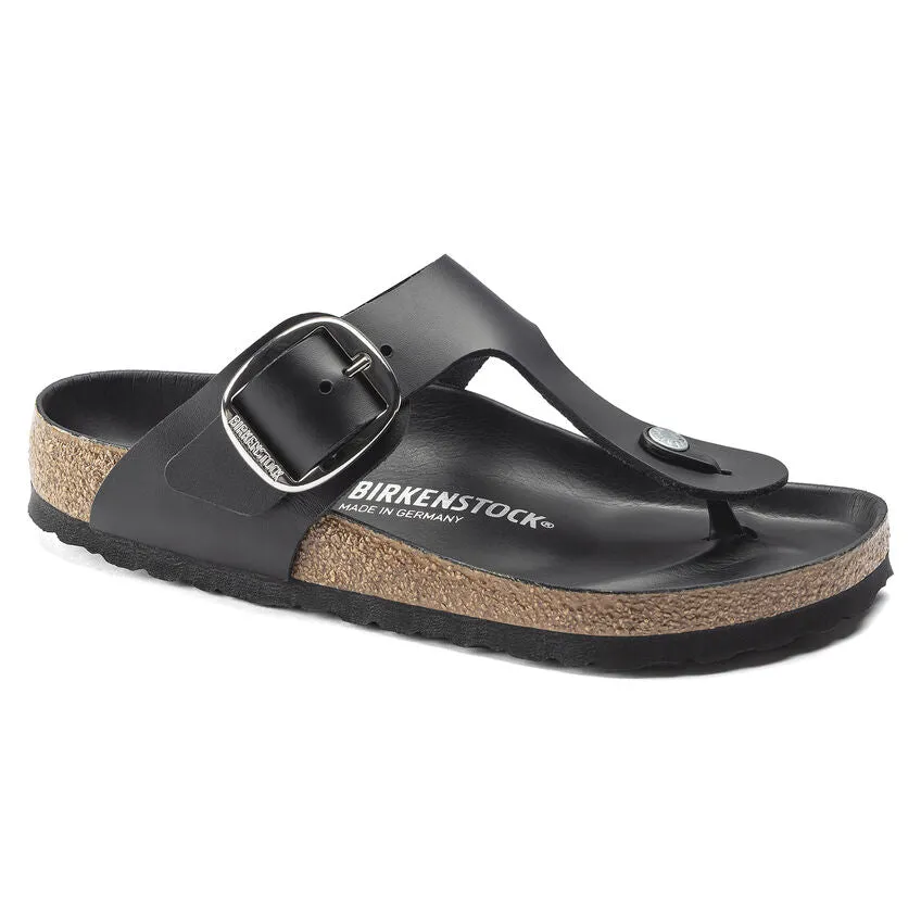 BIRKENSTOCK GIZEH BIG BUCKLE BLACK OILED LEATHER