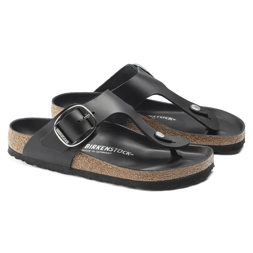 BIRKENSTOCK GIZEH BIG BUCKLE BLACK OILED LEATHER