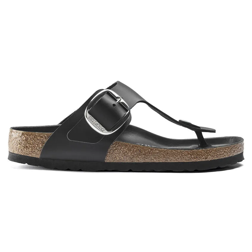 BIRKENSTOCK GIZEH BIG BUCKLE BLACK OILED LEATHER