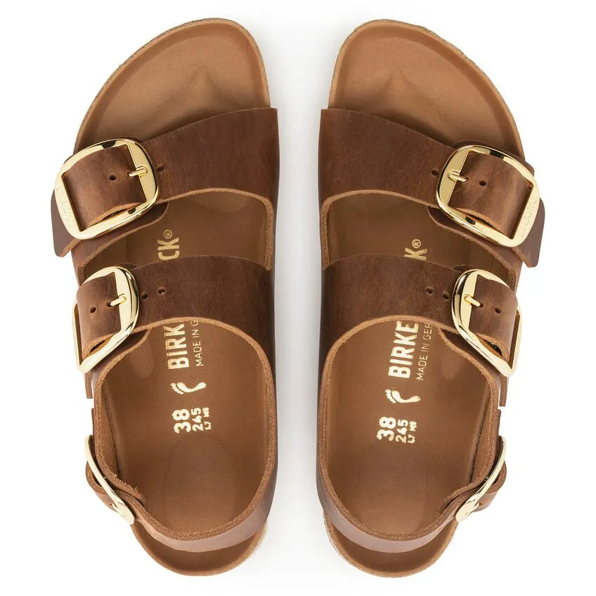 Birkenstock Women's Milano Big Buckle - Cognac Oiled Leather