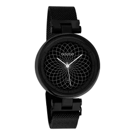 Black OOZOO smartwatch with black metal mesh bracelet - Q00411