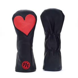 Black Playing Card Hearts Golf Fairway Wood Head cover