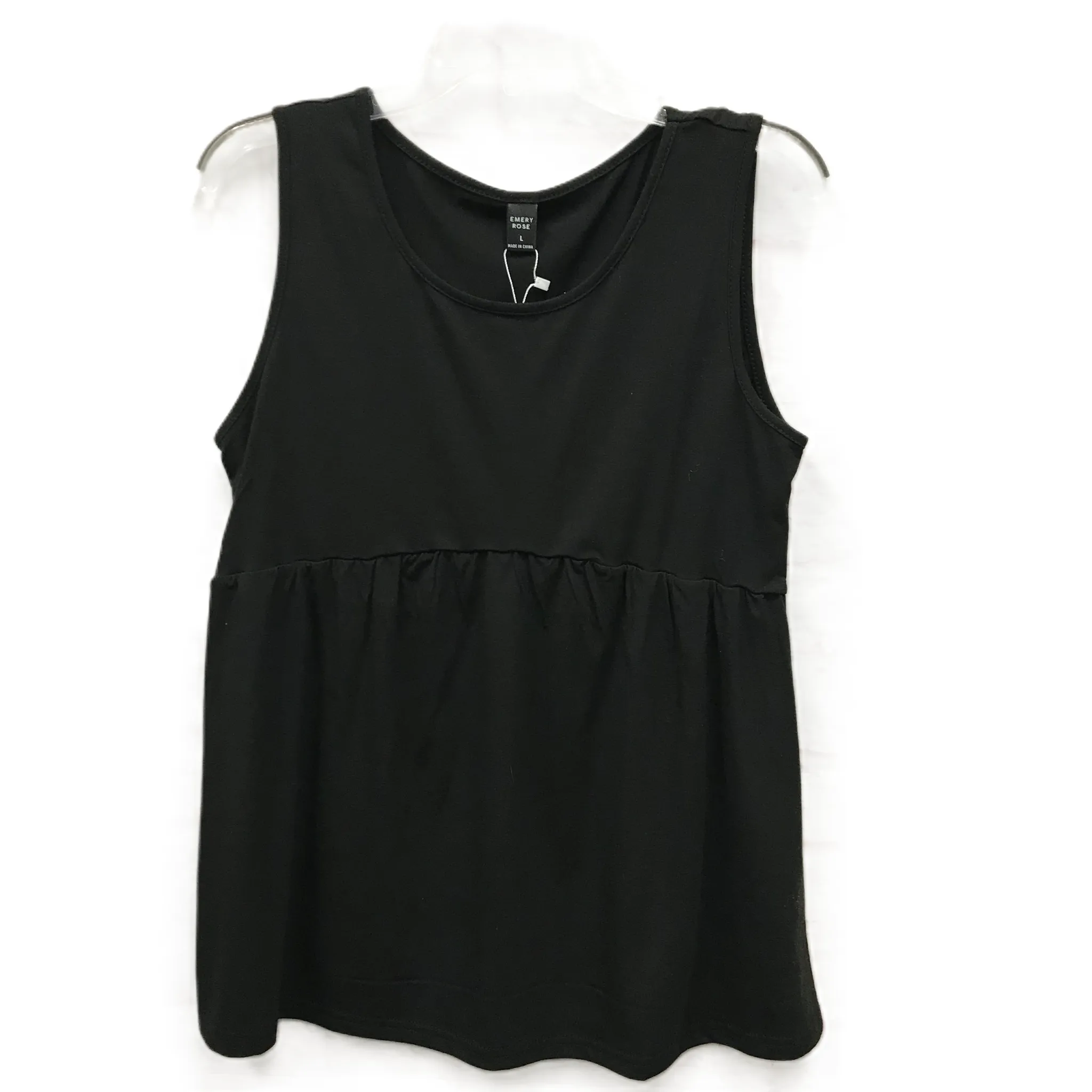 Black Top Sleeveless By emery rose, Size: L