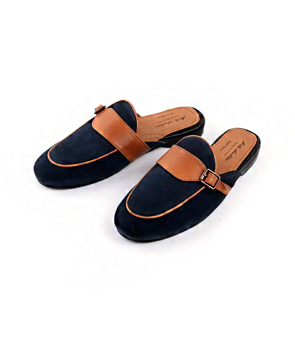 Blue & Tan Single Monk Mule