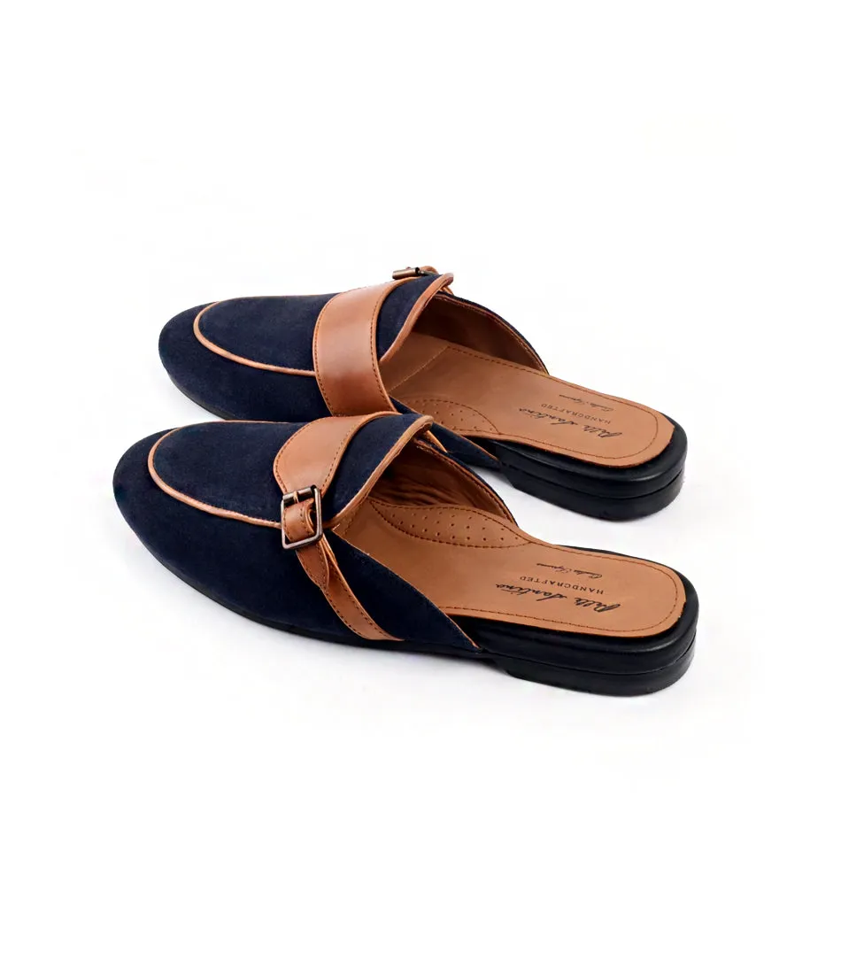 Blue & Tan Single Monk Mule