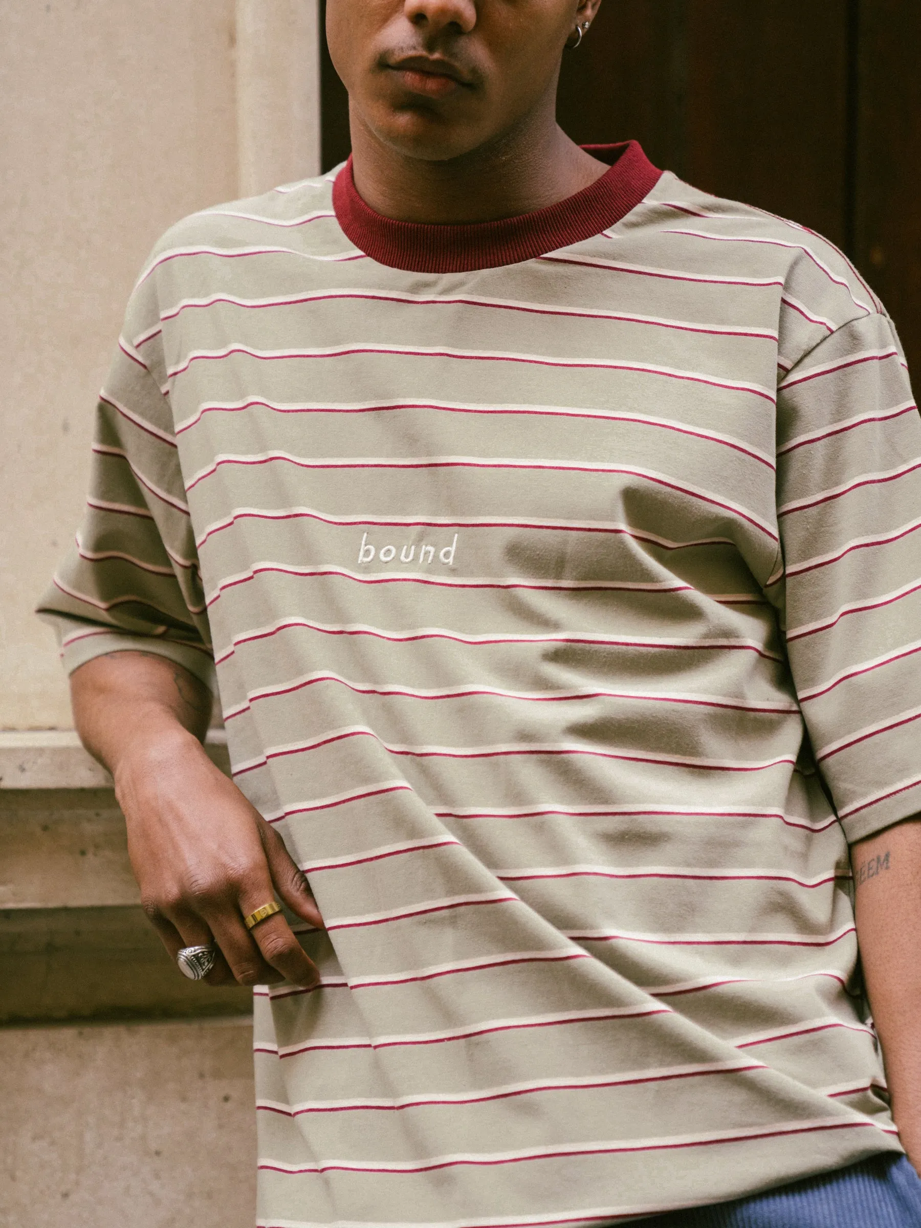 bound 'Sage Stripe' Tee