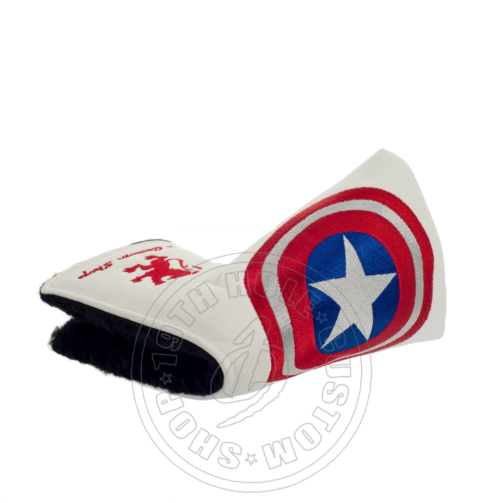 Captain America Headcover for Blade and Midsize Mallet Putter, White