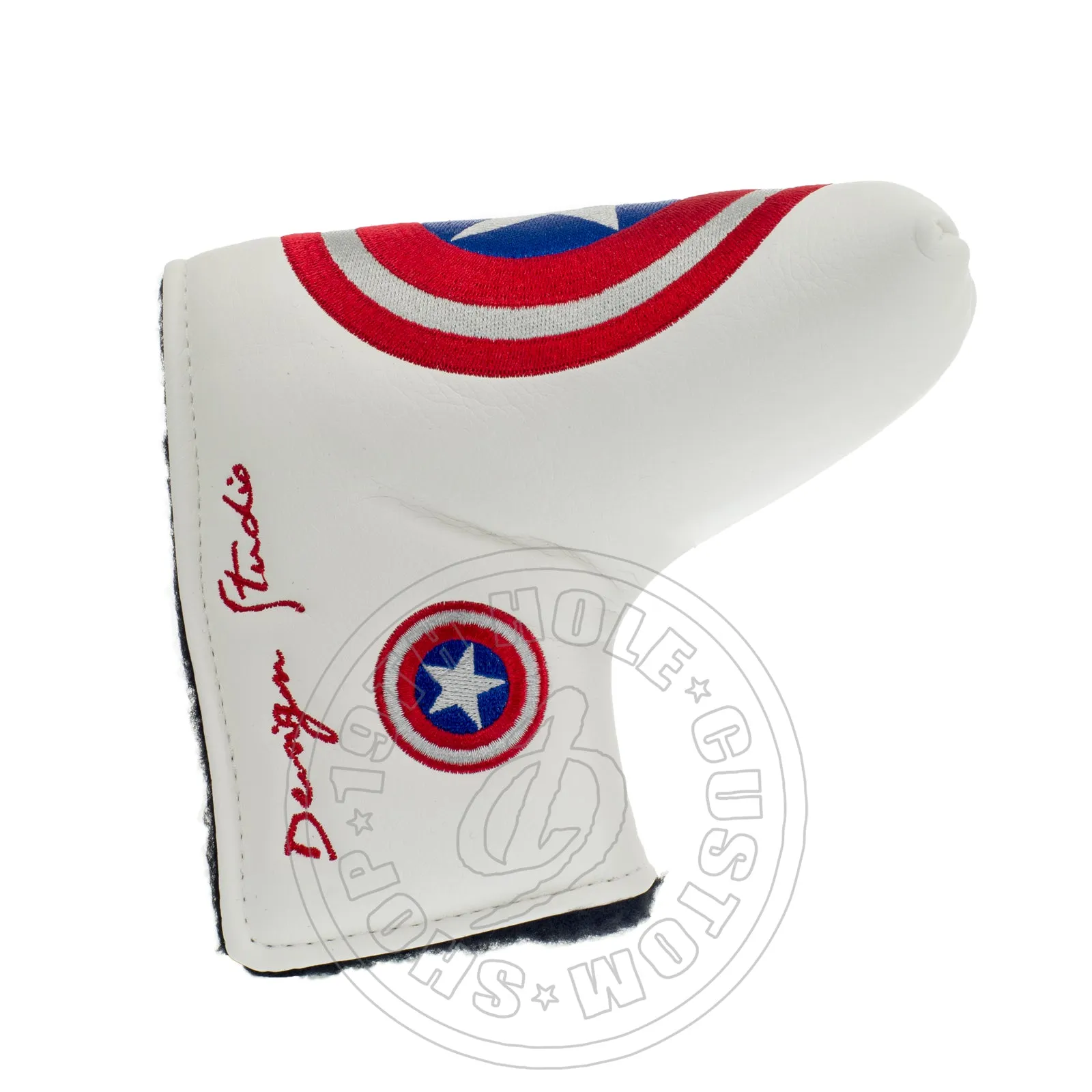 Captain America Headcover for Blade and Midsize Mallet Putter, White