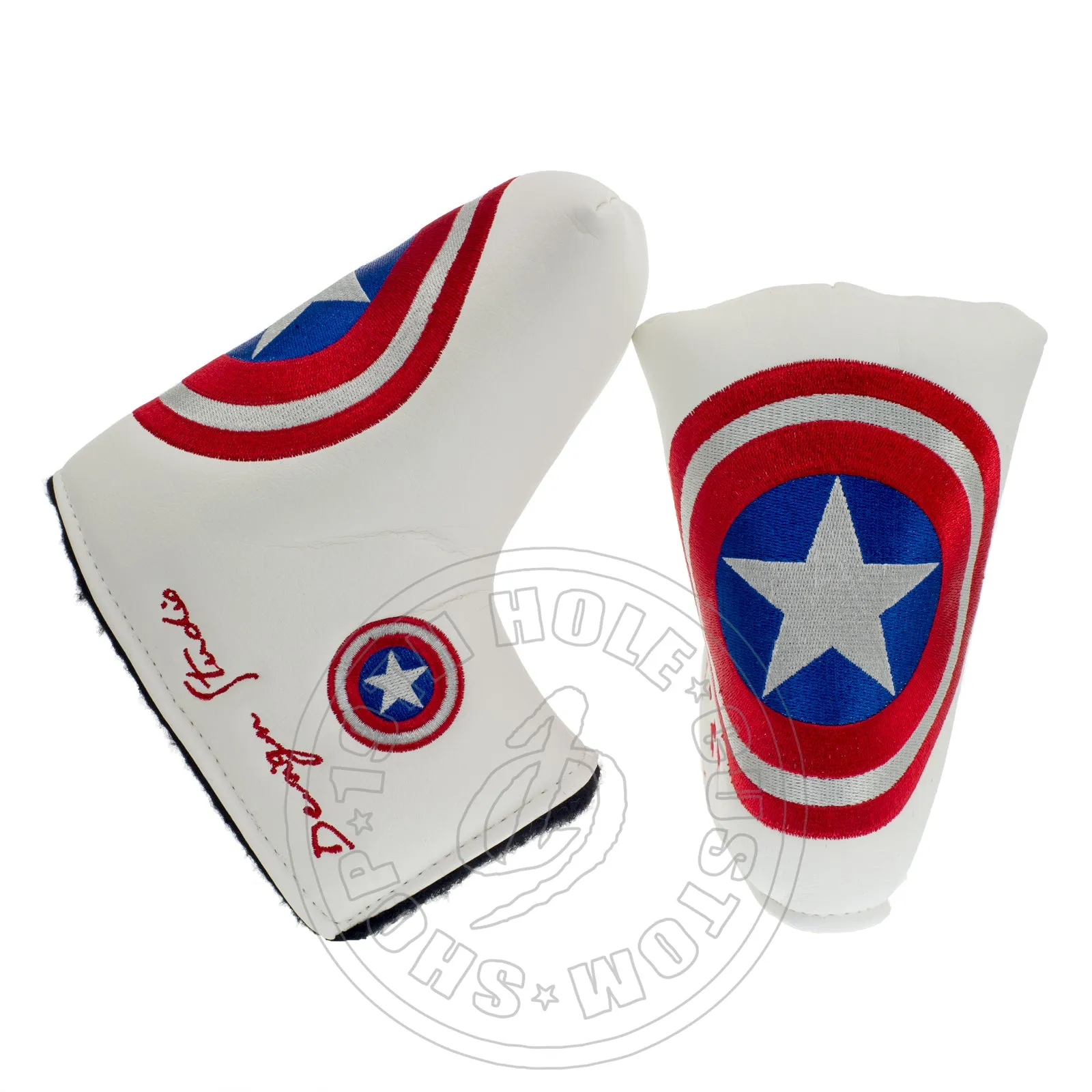 Captain America Headcover for Blade and Midsize Mallet Putter, White