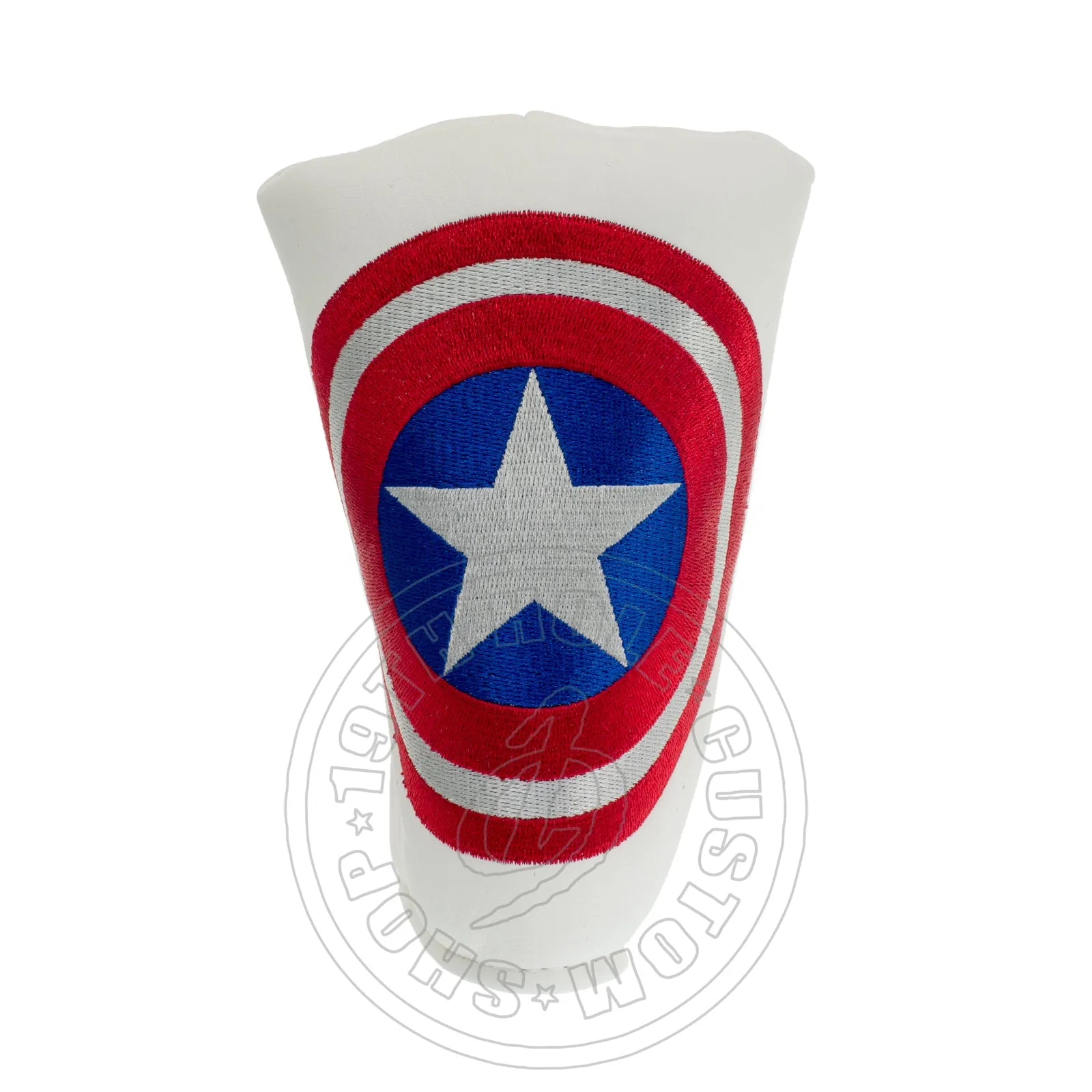 Captain America Headcover for Blade and Midsize Mallet Putter, White