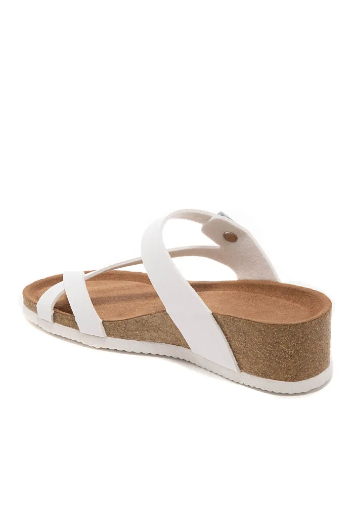 Carly White Toe Loop Sandals